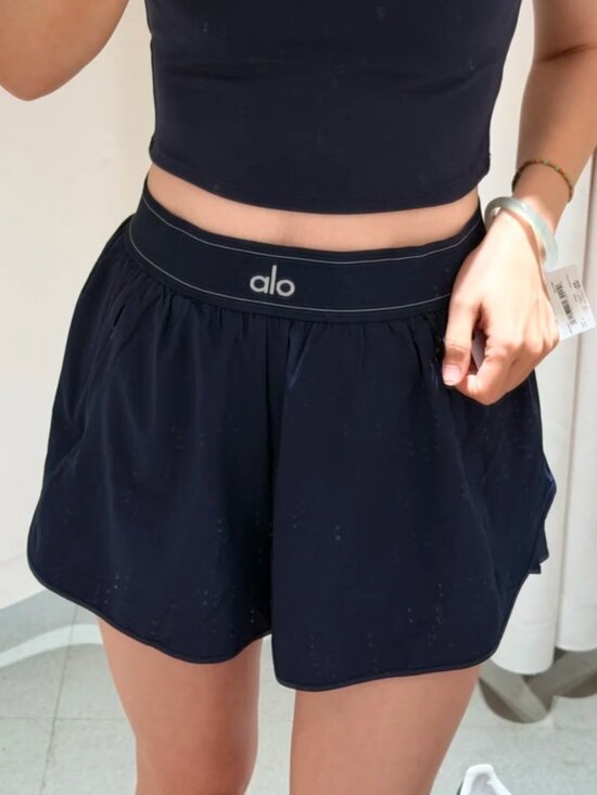 ALO Yoga Pants - Navy Blue Alo Match Point Athletic Shorts A Minimalist Sophisticated Style Stapl